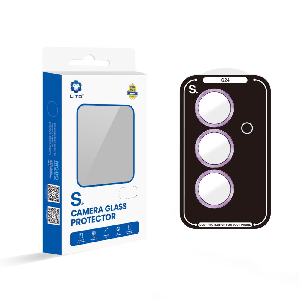 LİTO Samsung Galaxy S24 Anti-Reflective Kamera Lens Koruyucu Cobalt Violet
