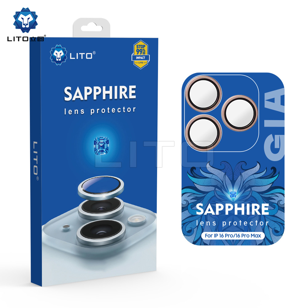 LİTO iPhone 16 Pro/16 Pro Max SAPPHİRE Kamera Lens Koruyucu, Çöl