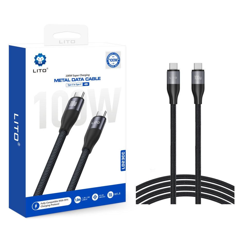 Lito- Type C-Type C 1M 100W Hızlı Şarj Kablosu -LD23