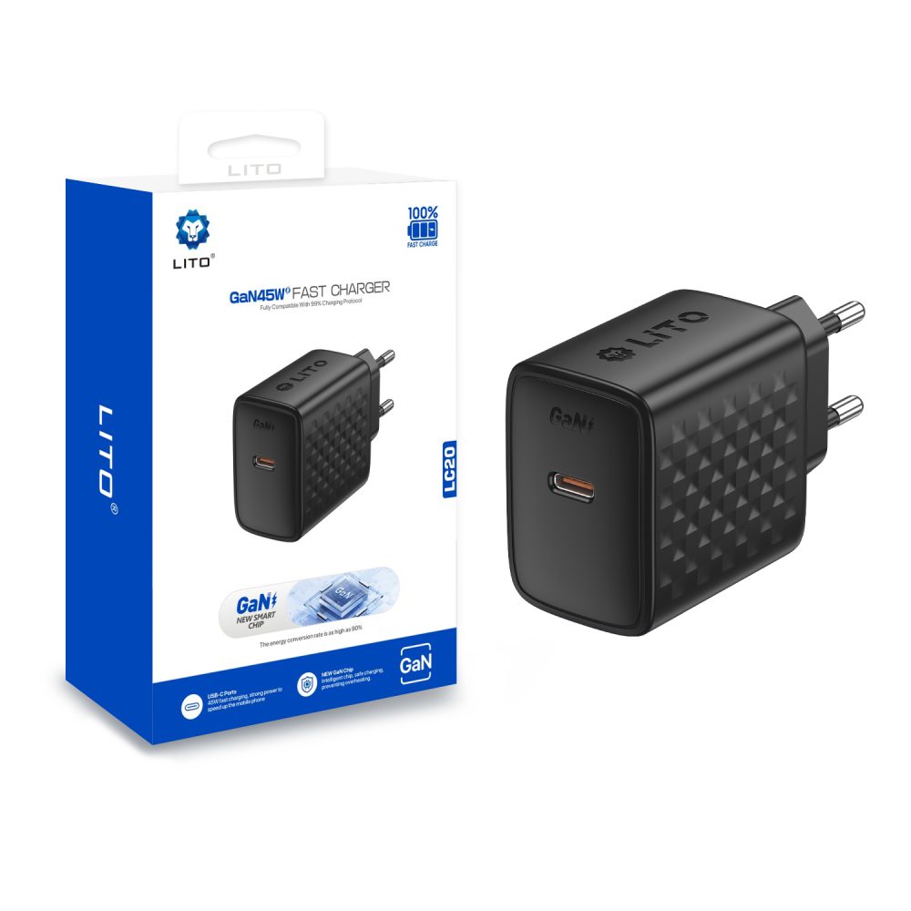LITO LC20 GAN PD 45W EU Type C Hızlı Şarj Adaptörü